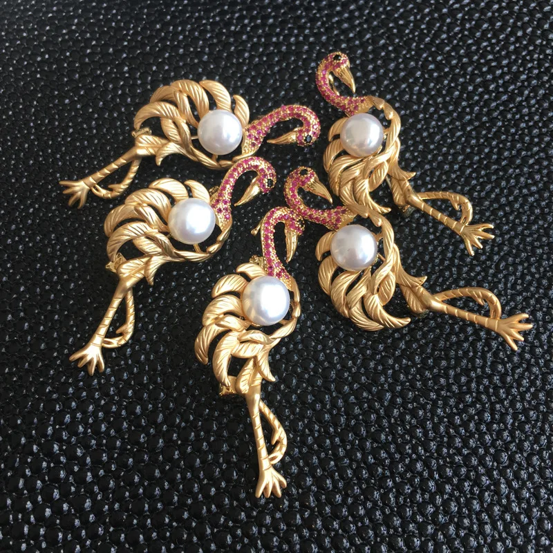 Love Bird Brooch Natural Pearl Fashion A Can Do Pendeloque Cut Auspicious Red Ornaments Jewelry | Украшения и аксессуары