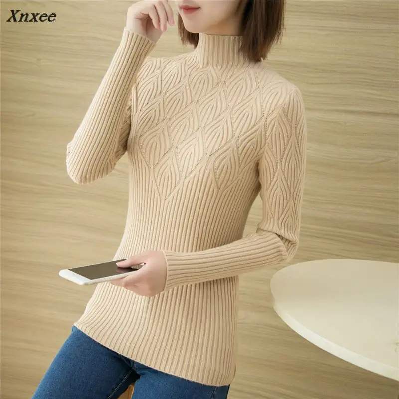 

33 new qiu dong half a turtle neck stretch knitted sweater F1878 render unlined upper garment of cultivate morality Xnxee