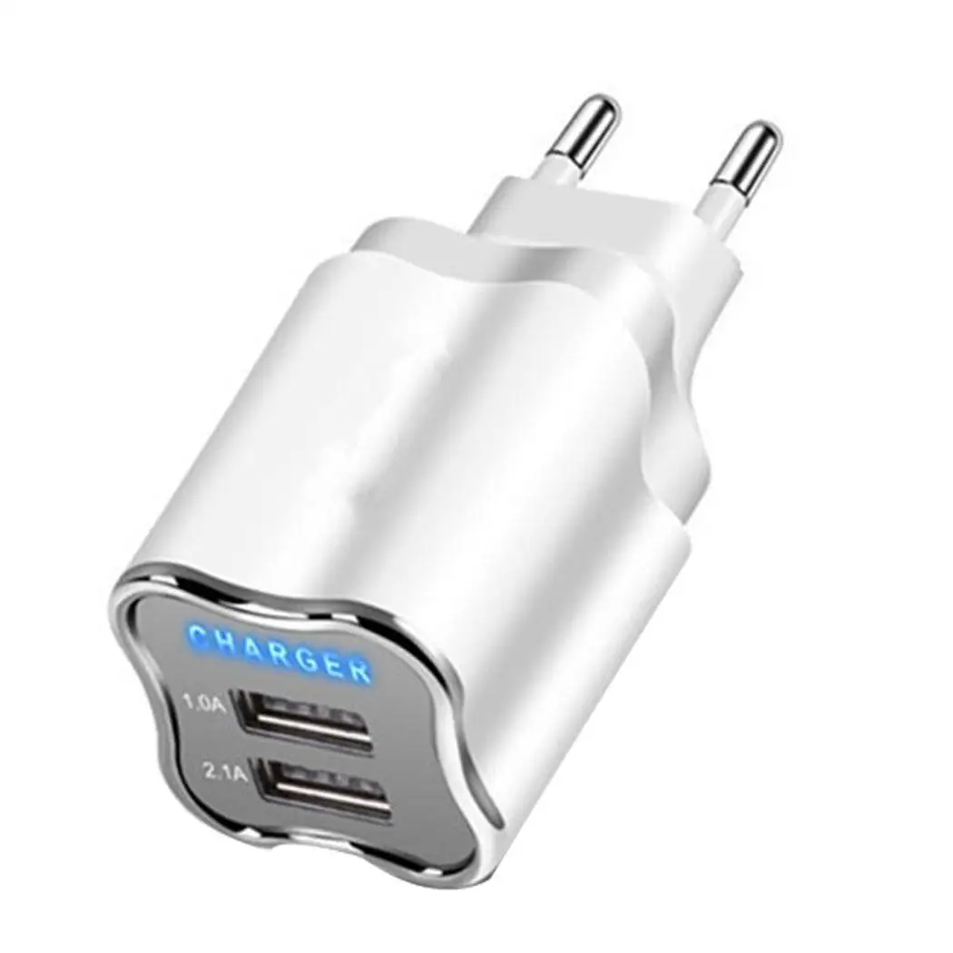 2 Порты USB путешествия зарядное устройство со светодиодной подсветкой стены