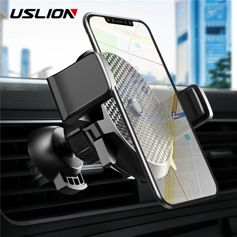 USLION Универсальный Автомобильный держатель для телефона 2 в 1 Беспроводное