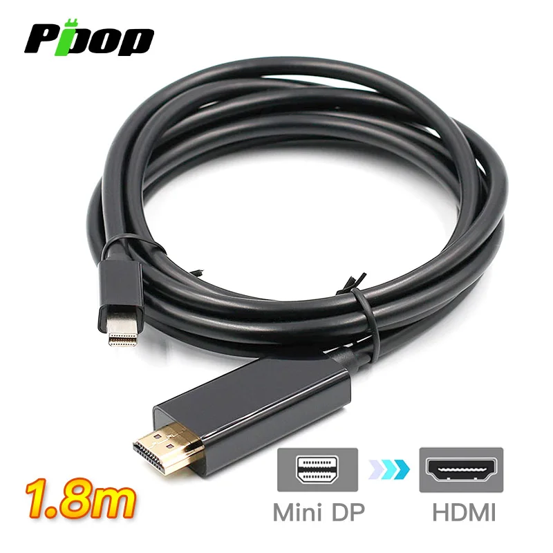 Преобразователь Mini DP-HDMI-compat DisplayPort кабели 1 8 м штекер-штекер Thunderbolt 2 Для iMac MacBook Pro