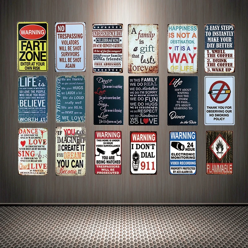 

[ Mike86 ] Warning Flammable No Smoking Tin Sign Custom Poster Personality Classic Metal Painting Decor Art ZZ-10