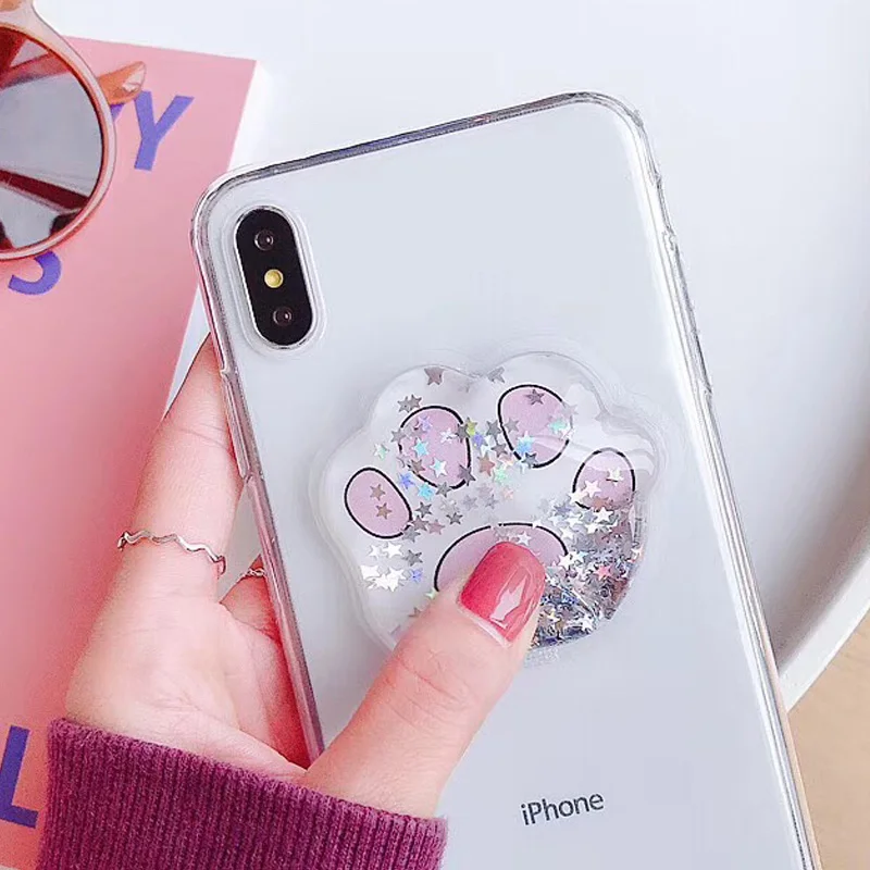 Moskado Cat-pad чехол для телефона iphone XS MAX XR X прозрачный плавающие блестки назад 8 7 6 6s