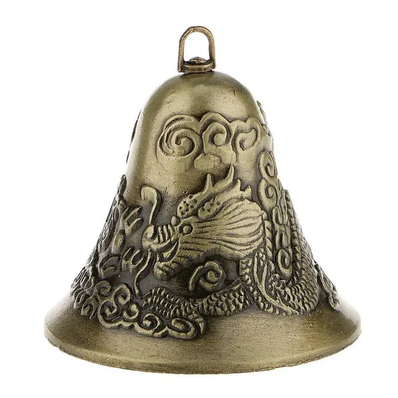 Мини-Фэн Шуй китайский талисман дракон колокол и Феникс фигурный Декор | Дом сад