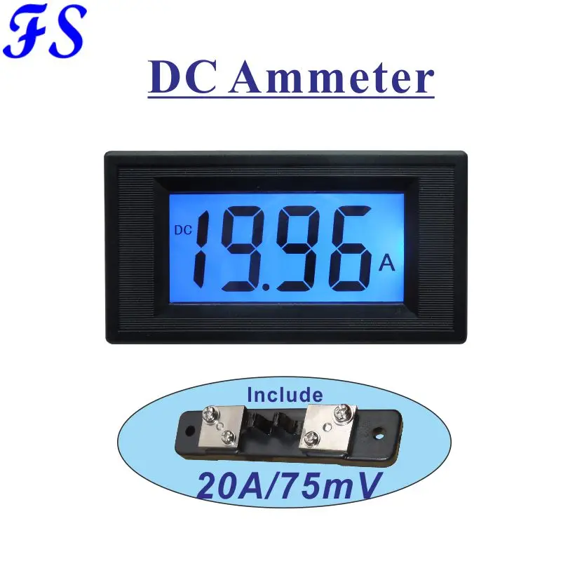 ЖК дисплей цифровой Amperemetre поставить Напряжение DC AC8 12V измеритель тока 20A