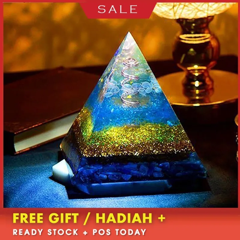 AURA Orgonite Transparent Pyramid Change The Magnetic Field Of Life Reiki Stone Aura Crystal Resin Decorative Craft Jewelry