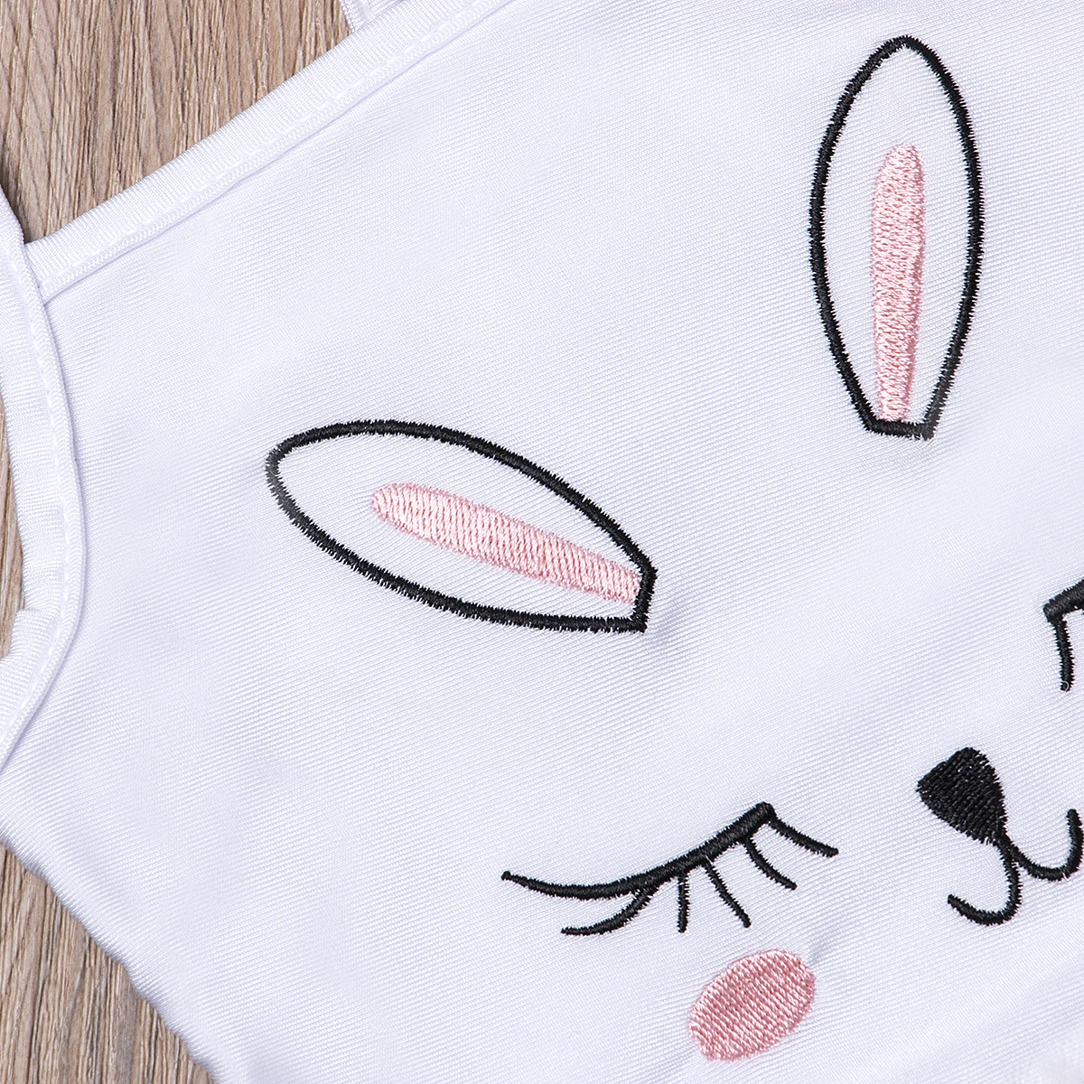 Kids Girls Lace Tulle Patchwork Swimwear 6M-4Y Summer Baby Pink White Swimsuit Cute Rabbit Pattern Swimming Bathing Suit | Детская