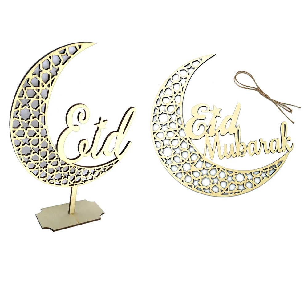 1 шт. креативный деревянный подвесной кулон Moon Eid Mubarak 2 стиля украшения для