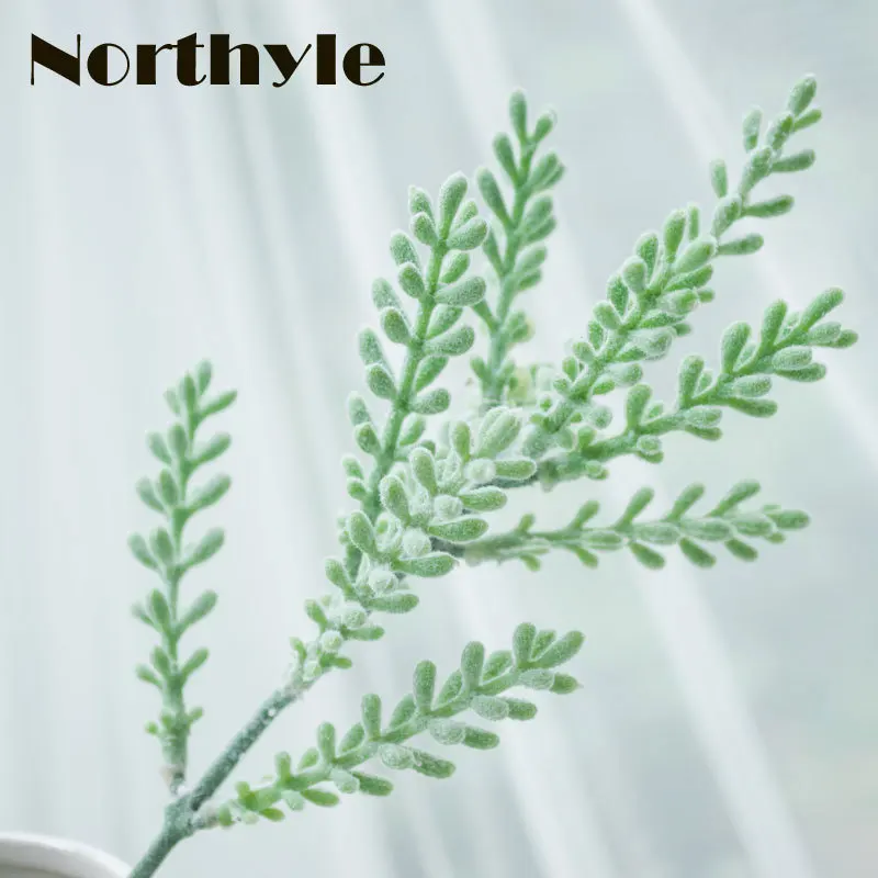 

Northyle Fake Antler Leaf Artificial Green Leaves Greenery For Home Party Decoration Artificial Grass Garden Decoration