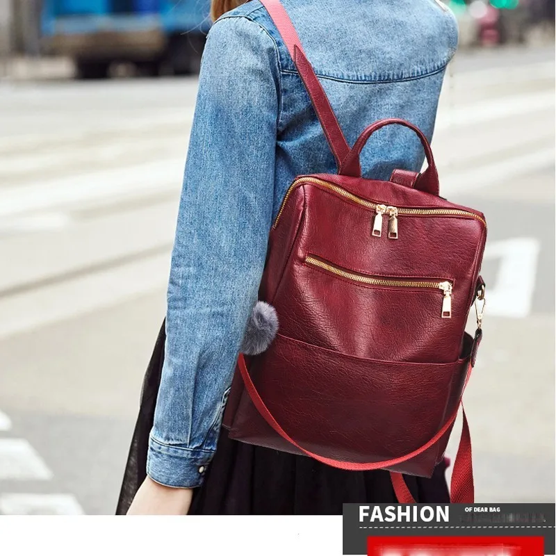 2019 женские кожаные рюкзаки для девочек Sac A Dos Femme рюкзак элегантный дизайн Back Pack