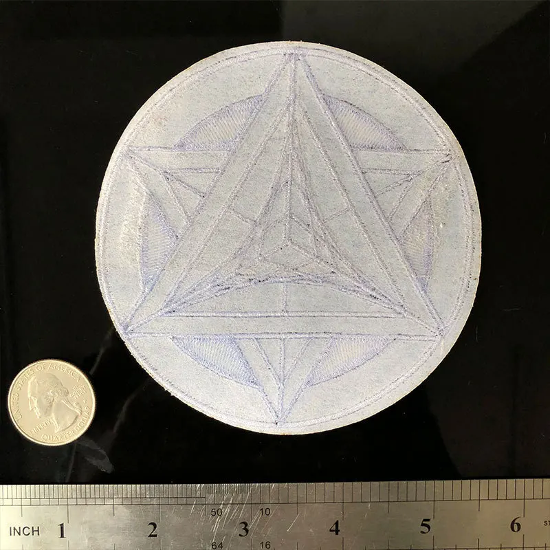Fine Round Embroidered Iron On Patches Embroidery Black and White Triangle Geometry Image DIY Magic Array Coat Shoes Accessories | Дом и сад
