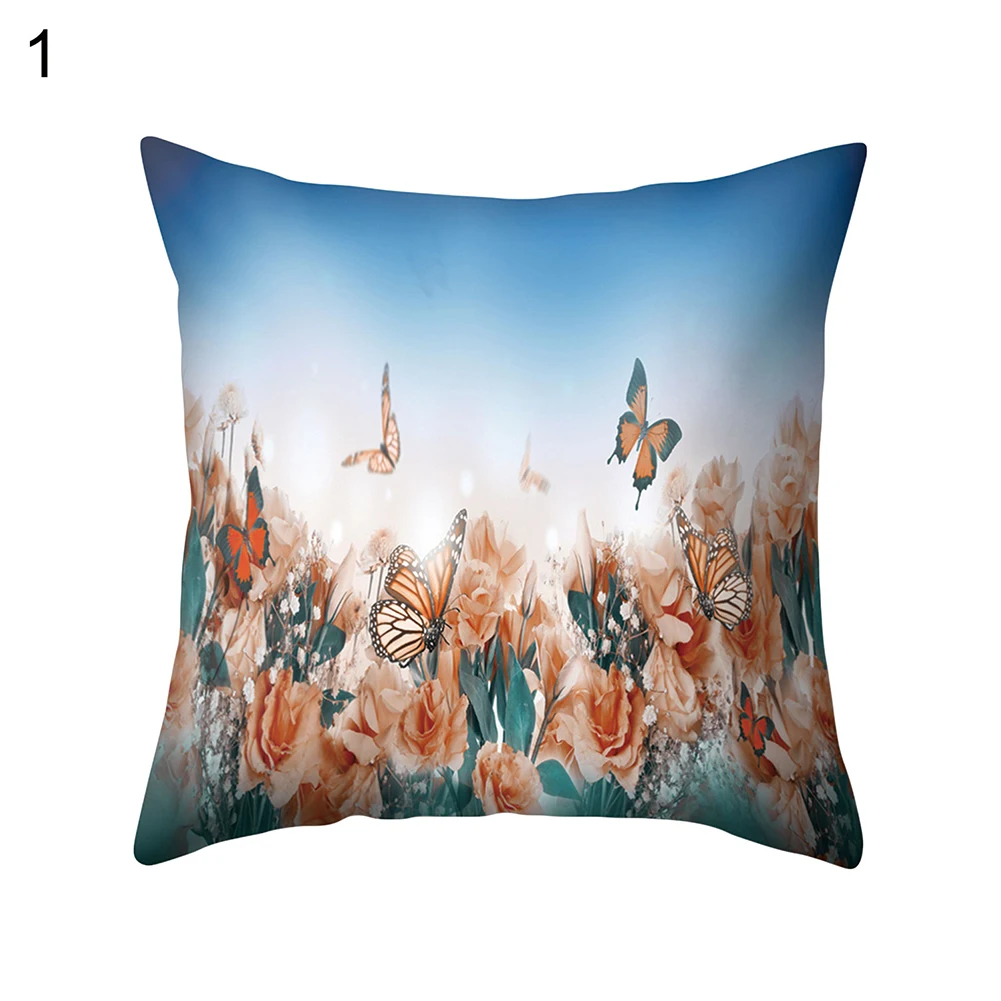 Цветочная подушка с бабочкой чехол для подушки наволочка дивана кровати