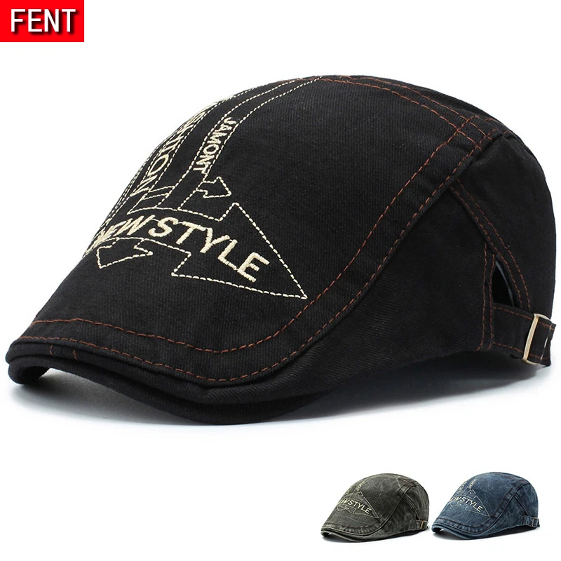 2019 Весенняя Новинка берет для мужчин Открытый Защита от солнца Шляпа Вышитая