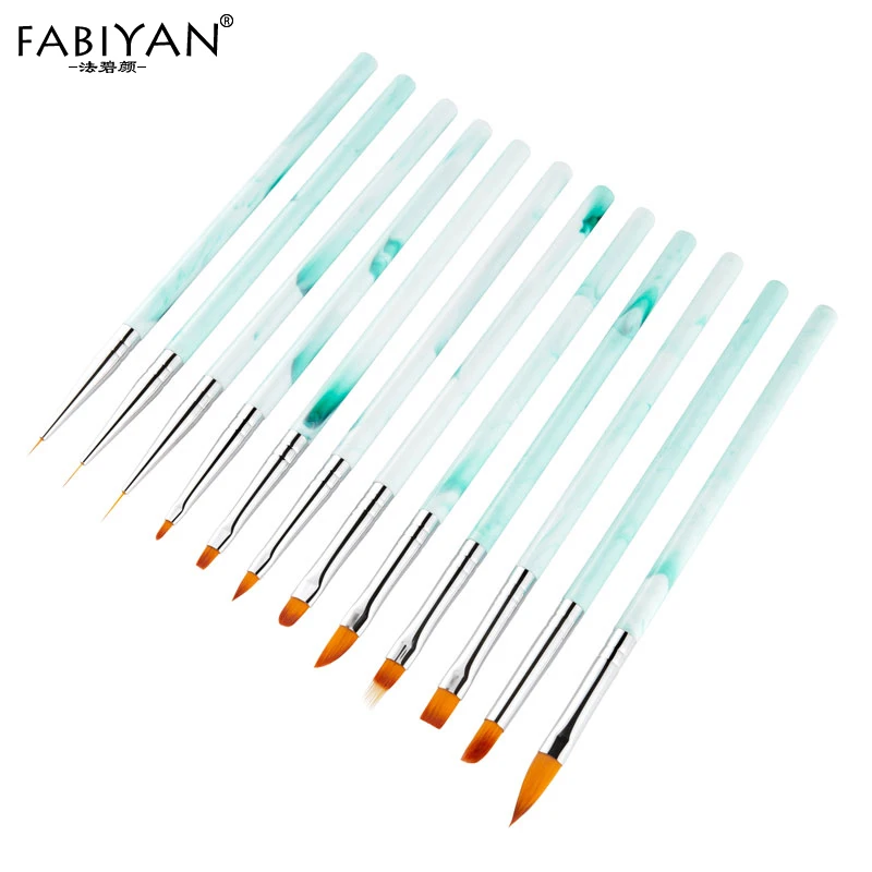 

Gradient Flat Round Liner Nail Art Painting Dotting Drawing Carving Extension Builder Brush Manicure Tips Tools
