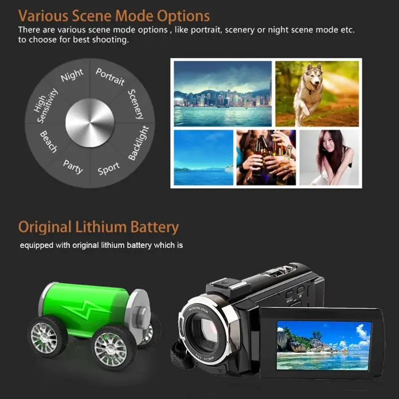 Vanpower новинка P13 беспроводная Wi Fi Full HD 2160 P 4 K 48MP 16X зум ips сенсорный экран камера Gome