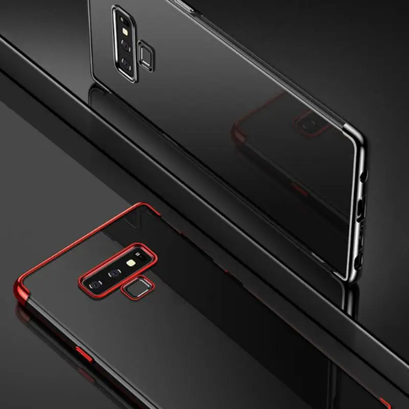 high quality Transparent Soft TPU Rubber Case Cover For Galaxy Note 9 Crystal Clear Plating Bumper for Smart Phone Model | Мобильные