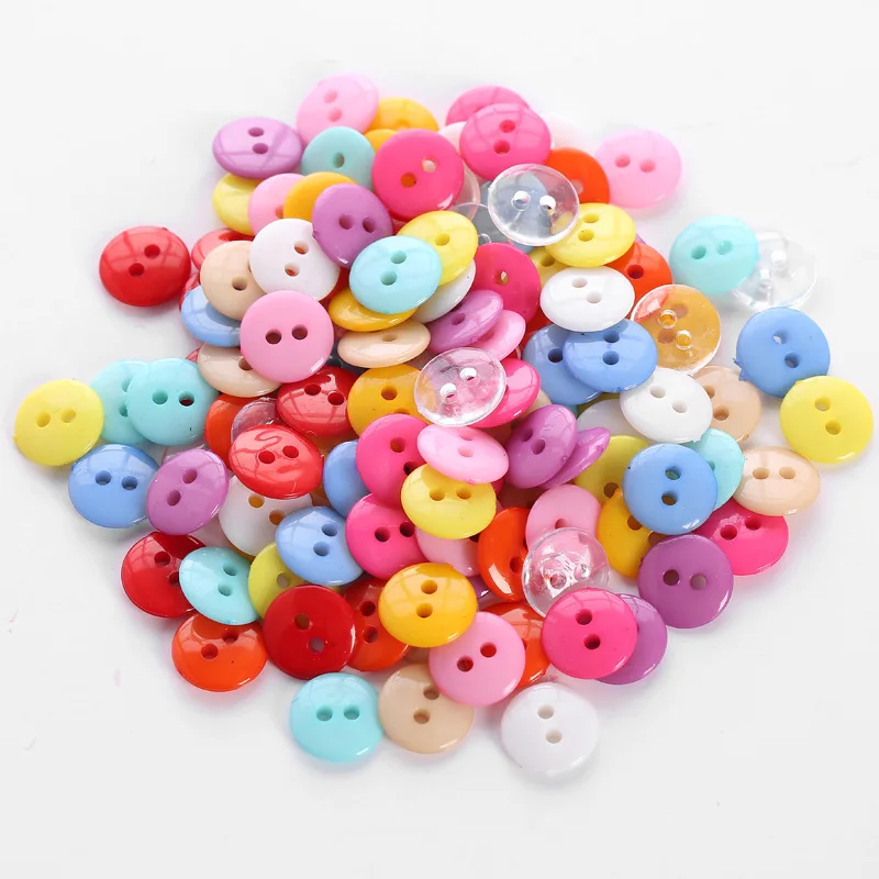 100pcs/set Mix Colors 2 Holes Buttons Round Acrylic DIY Diy button painting material Garment Accessories for Children | Дом и сад