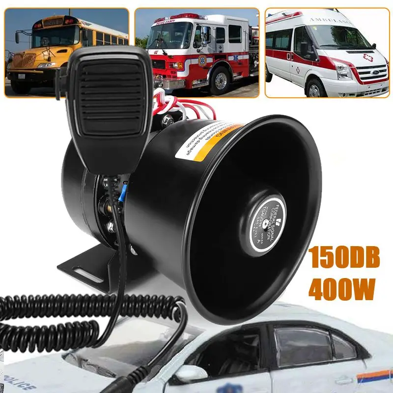 12V 400W 150dB 9 тонов звуковой сигнал громкий автомобильный политики Сирена + Mic PA