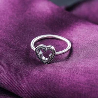new fashion simple delicate heart shaped boutique ring crystal rat heart wedding engagement ring size 6 10