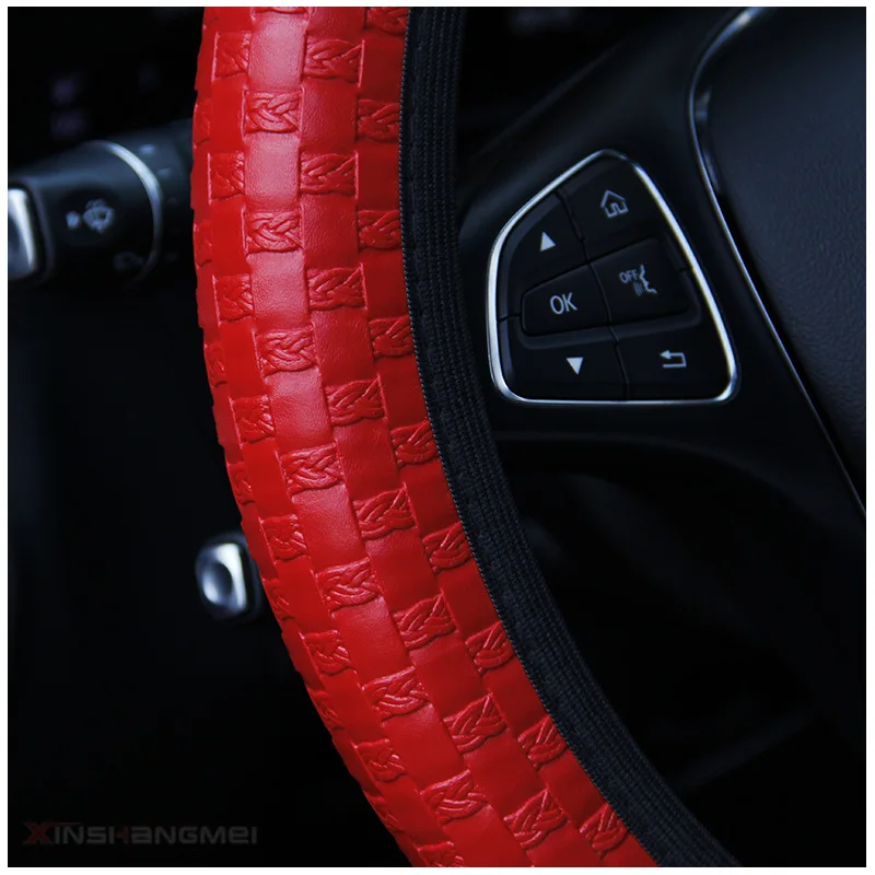 2019 Оплетка на руль тканая кожа Женская Удобная Обложка для автомобиля|Чехлы руль|