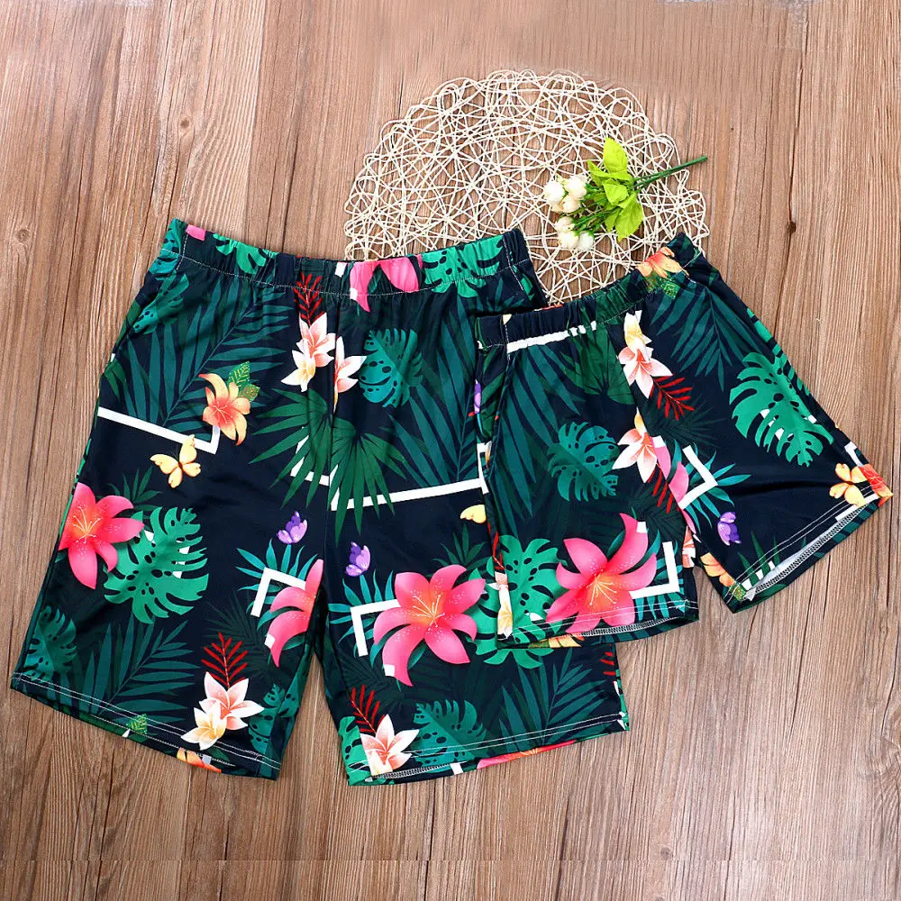 Женский купальный костюм с растительным узором для родителей и детей удобная