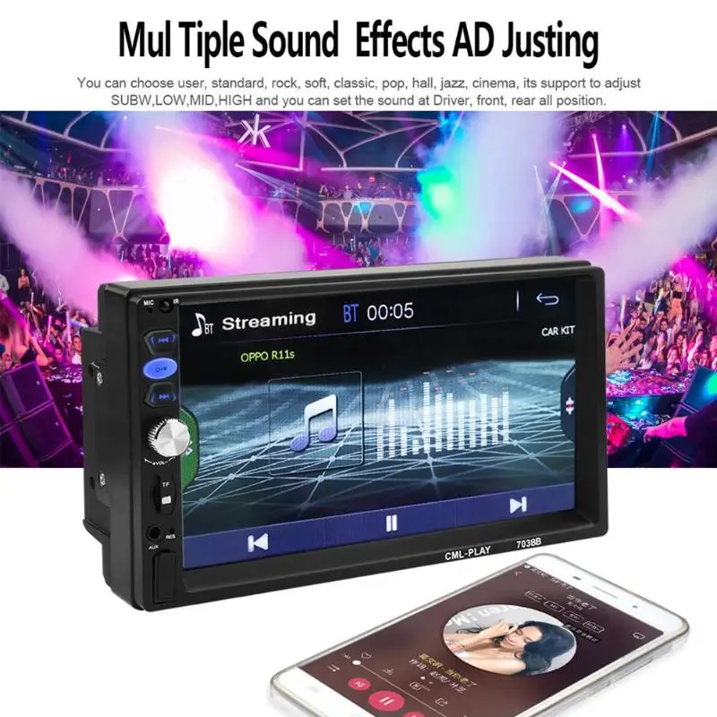 VODOOL 7038B 2Din 7 дюймовый автомобильный мультимедийный MP5 плеер FM радио Bluetooth головное