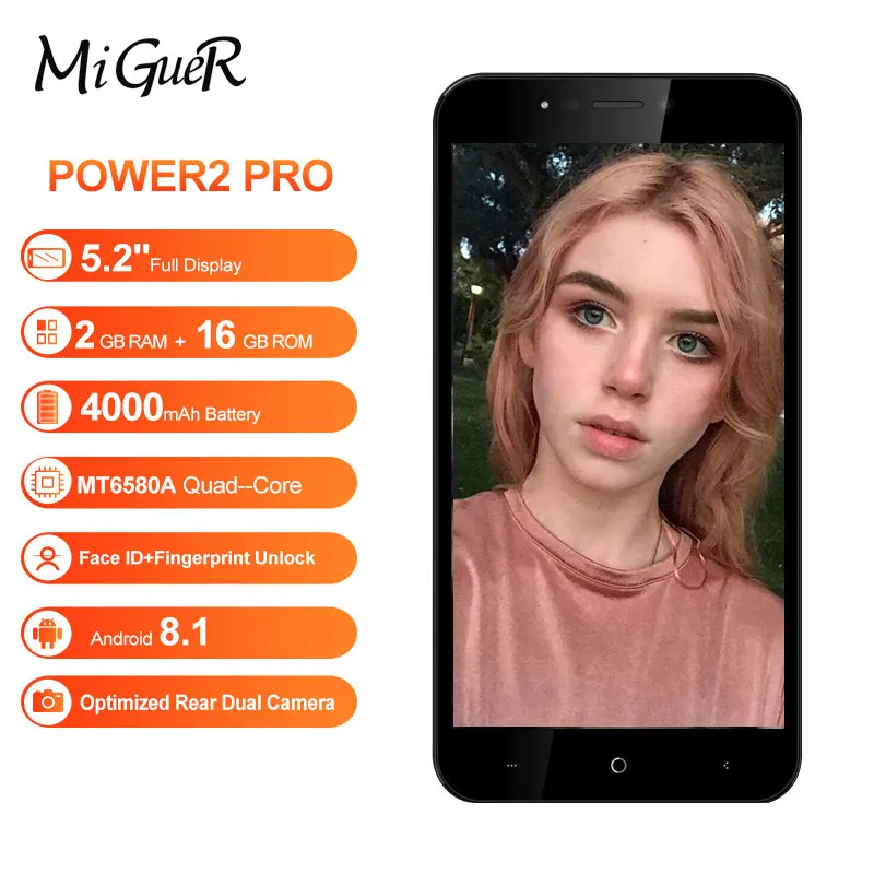 LEAGOO POWER 2 PRO 5 &quotHD Мобильный телефон Android 8 1 MTK6739 4 ядра ГБ + 16 4000 мАч отпечатков