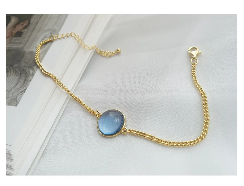 GEREIT 925 Silver Jewelry Blue Crystal Female Charm Fancy Beautiful Bracelet For Women Girls Party Gift Accessories | Украшения и