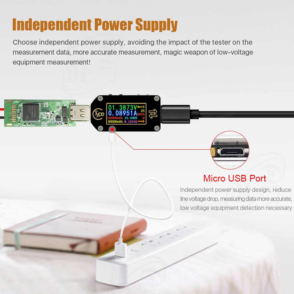 Мультиметр USB тестер HD TC66/TC66C Type C PD триггер Вольтметр Амперметр Напряжение 2