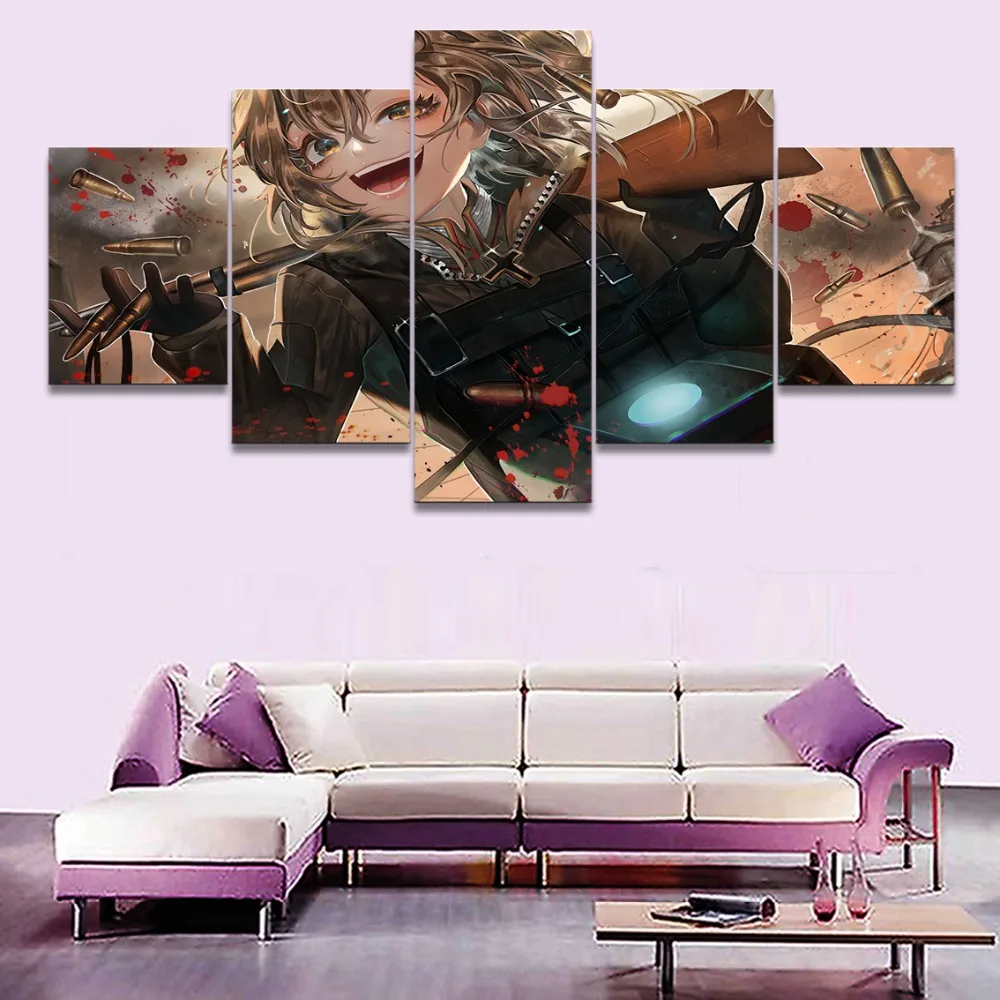 Картины на холсте фотографии дома декоративные рамки 5 шт. аниме Youjo Senki улыбка