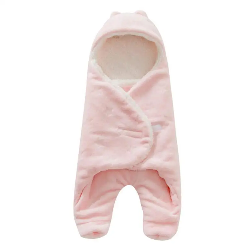 Baby Blanket Envelope Swaddle Winter Wrap Coral Fleece Newborn Sleeper Infant Stroller Toddlers Sleeping Bag |