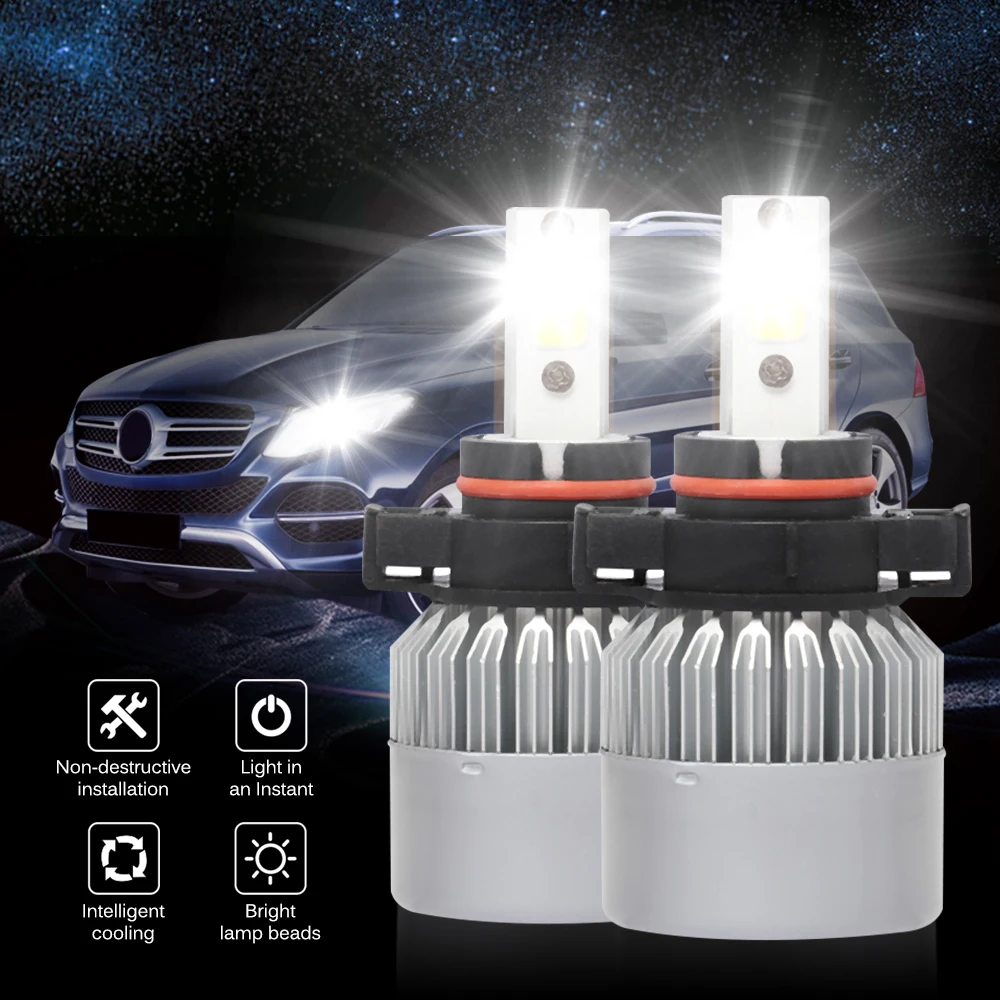 Автомобильная лампа Onever H4 H7 H11 COB LED S2 передсветильник фара H1 H13 s 9005 9006 36 Вт 6500 лм