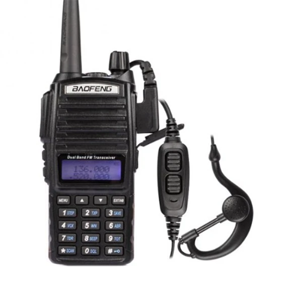 MOOL Baofeng UV-82L VHF / UHF Ham Two Way Radio Walkie-Talkie Pack 5 with 18cm Atenna &amp 3000mA Battery Black + 1 * Programmin |