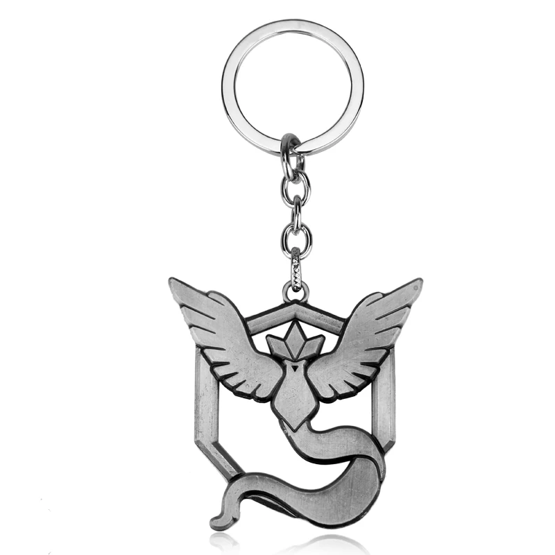 Anime Pokemon Go Key Chain Japanese Cartoon Pocket Monster Bird Logo Valor Instinct Mystic Model Alloy Jewelry Gift Women | Украшения и