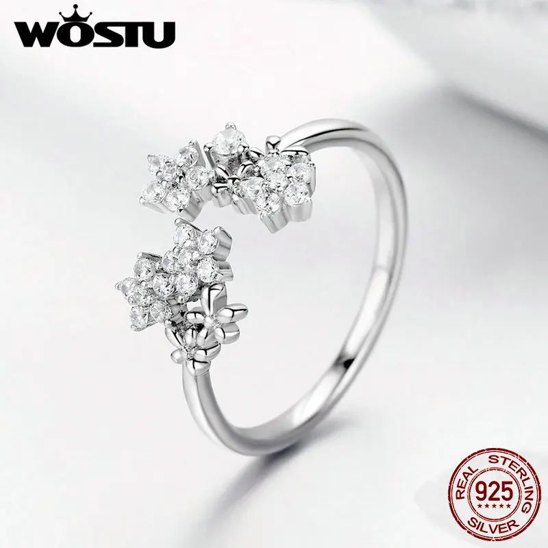 Женское Обручальное Кольцо WOSTU роскошное серебряное кольцо с фианитом в форме