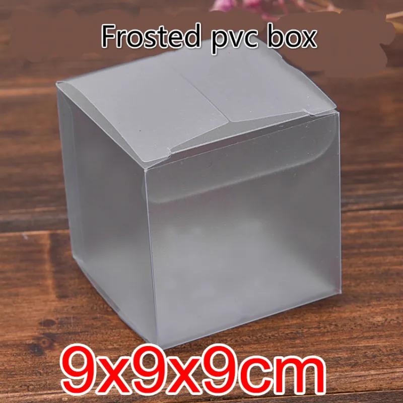 50pcs/lot 9*9*9cm Stock Brand New Pvc Plastic Matte Boutique Box Tea Gift Boxes Jewelry Box Electronic Package Supplies