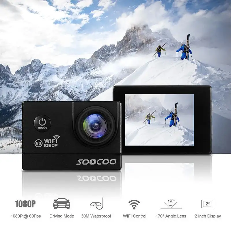 SOOCOO C20 WIFI 1080P 60fps HD экшн Камера спортивная DV Водонепроницаемая 170 широкоугольная 2 0
