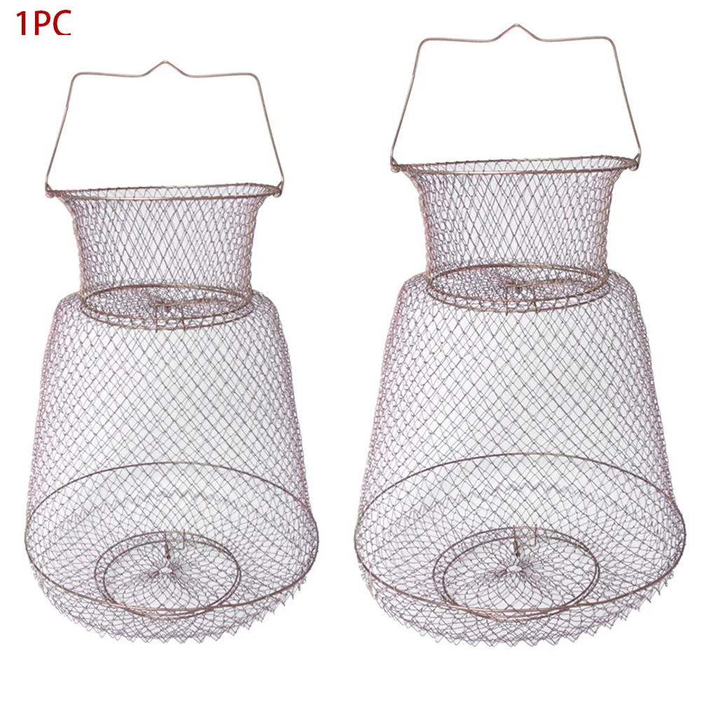 Портативная клетка рыболовная сеть пружинная дверь краб ловушка для креветок с