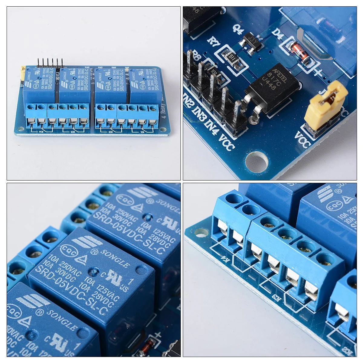 5V 4 канальный Релейный Щит модульный оптрон для PIC AVR DSP ARM TE180|Оптоволоконное