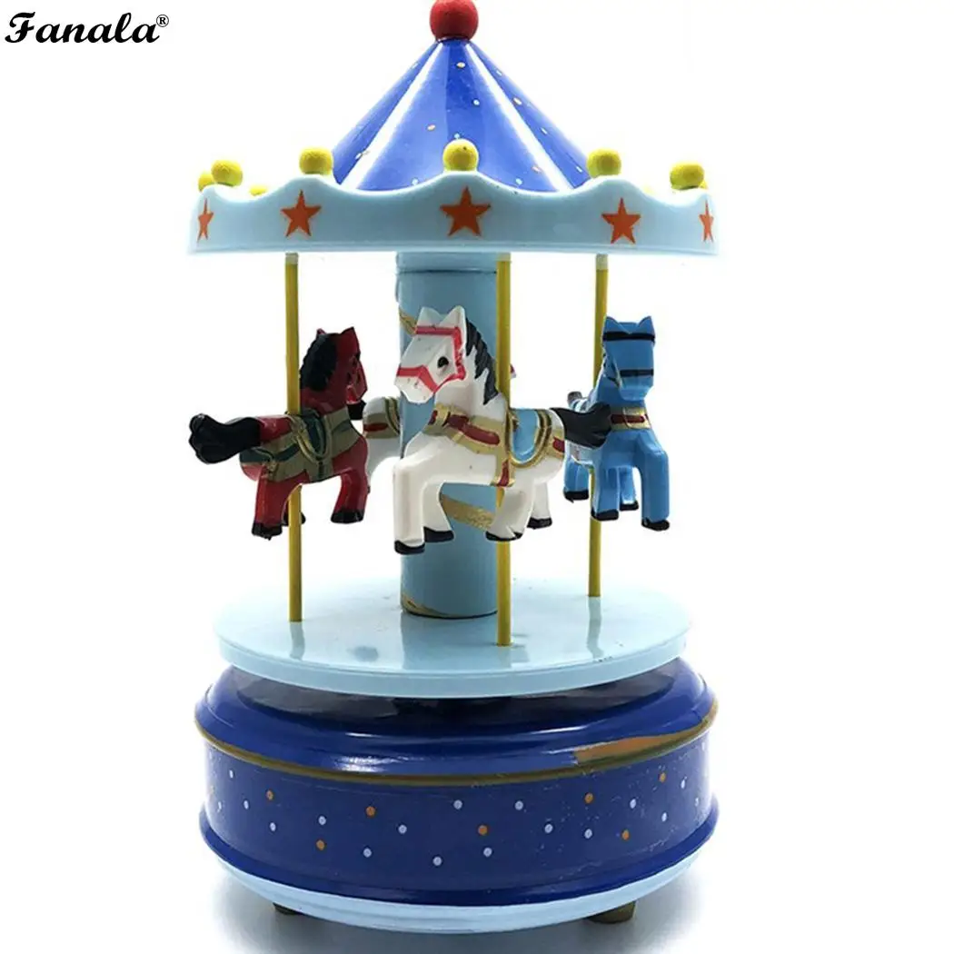 Деревянный конь музыкальная карусель коробка дома геометрический аксессуары на
