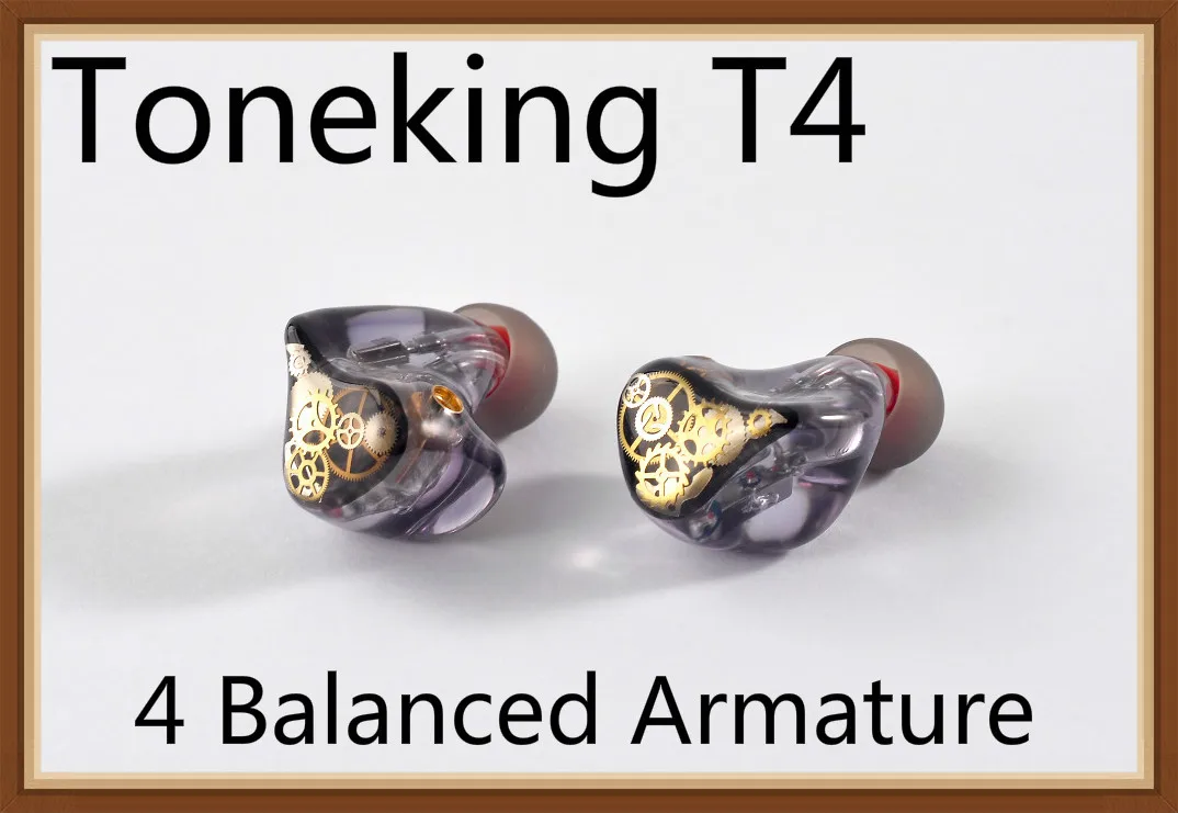 TONEKING Сделай Сам T4 4BA Gear Hifi музыкальные Внутриканальные наушники 4