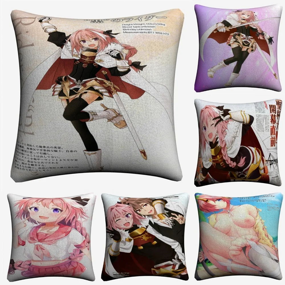 Astolfo Loli Аниме Сексуальная девушка декоративная льняная наволочка для подушки 45x45