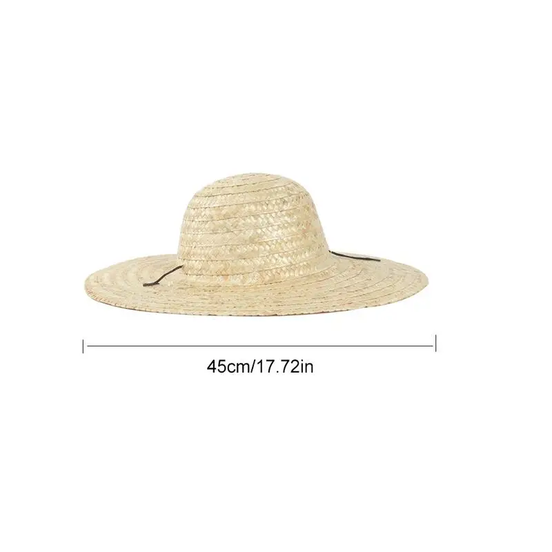 Straw Sun Visor Hat Handmade Wheat Weaving Pastoral Style with Big Brim Summer Supplies | Спорт и развлечения