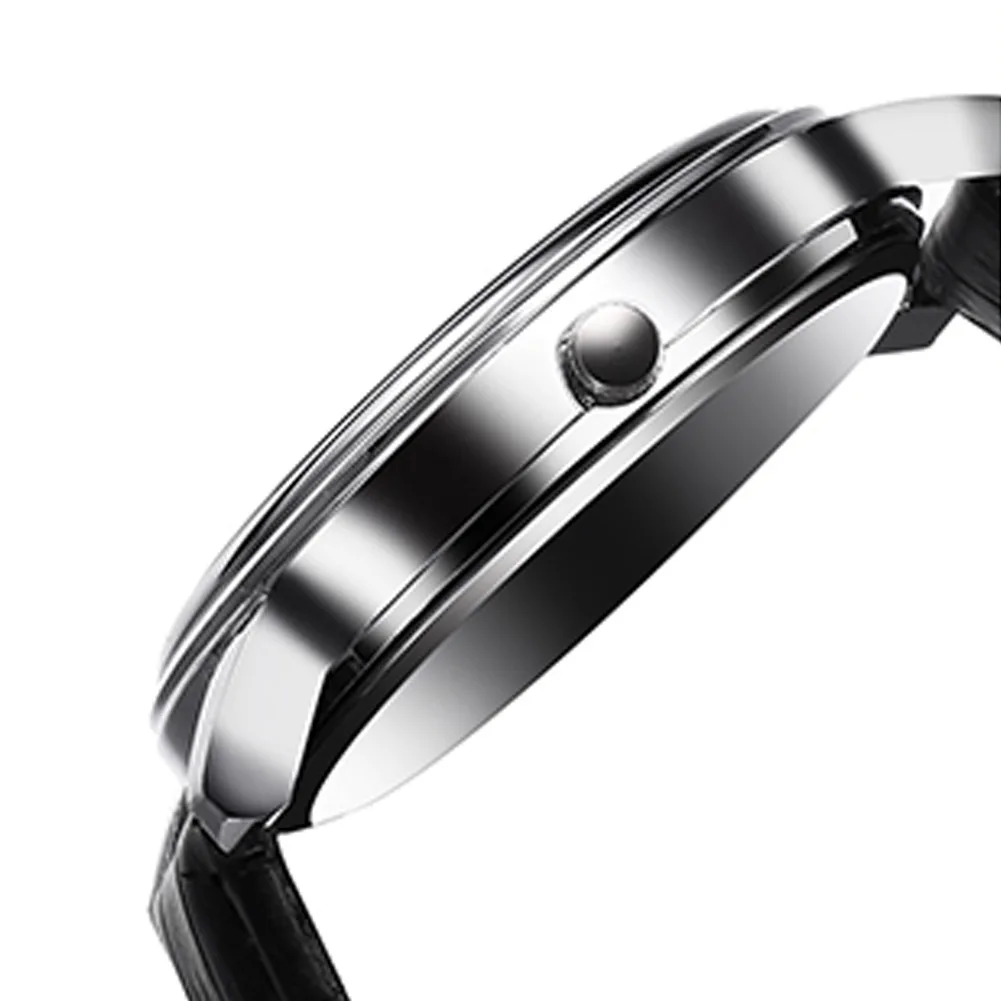 Casual Multifunction Simple Fabala Men Round Ultrathin Business Adjustable Watch Wristwatch Leather Strap Waterproof | Наручные часы