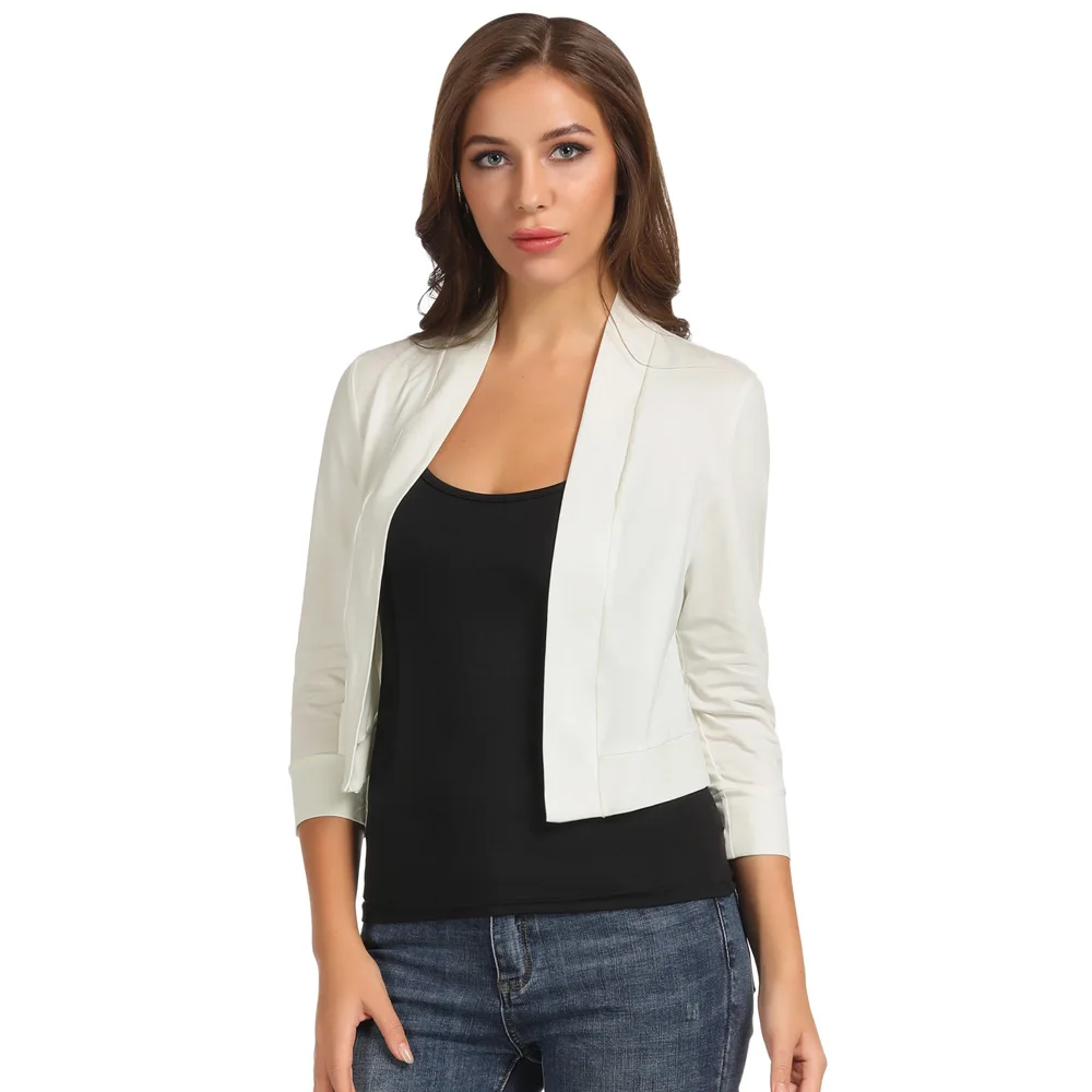 Женский топ с рукавом 3/4 открытым передом и кружевной спинкой жакет-болеро болеро