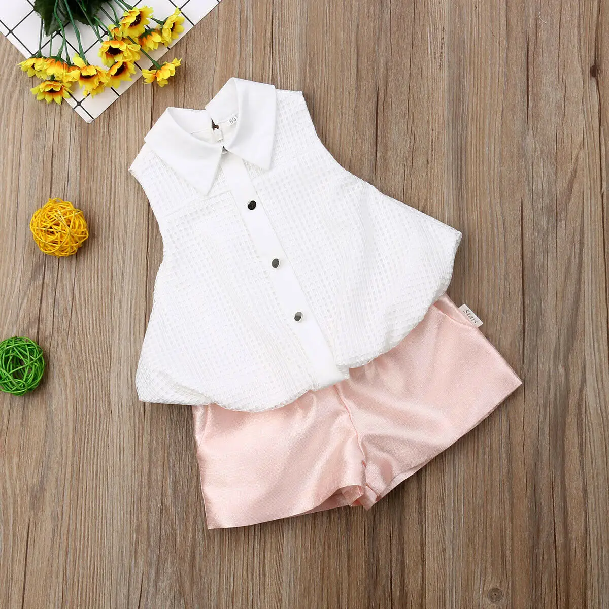 2019 Brand New Toddler Kids Baby Girls Outfits Clothes Sleeveless T-shirt Tops+Tutu Silk Pants 2PCS Sets 0-24M | Детская одежда и