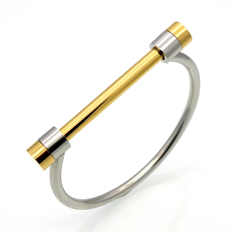 

Hot Sale Double Color Stick Circle Stainless Steel Bangle