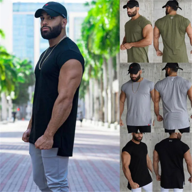 Новинка 2019 Брендовые мужские повседневные топы с коротким рукавом обычные