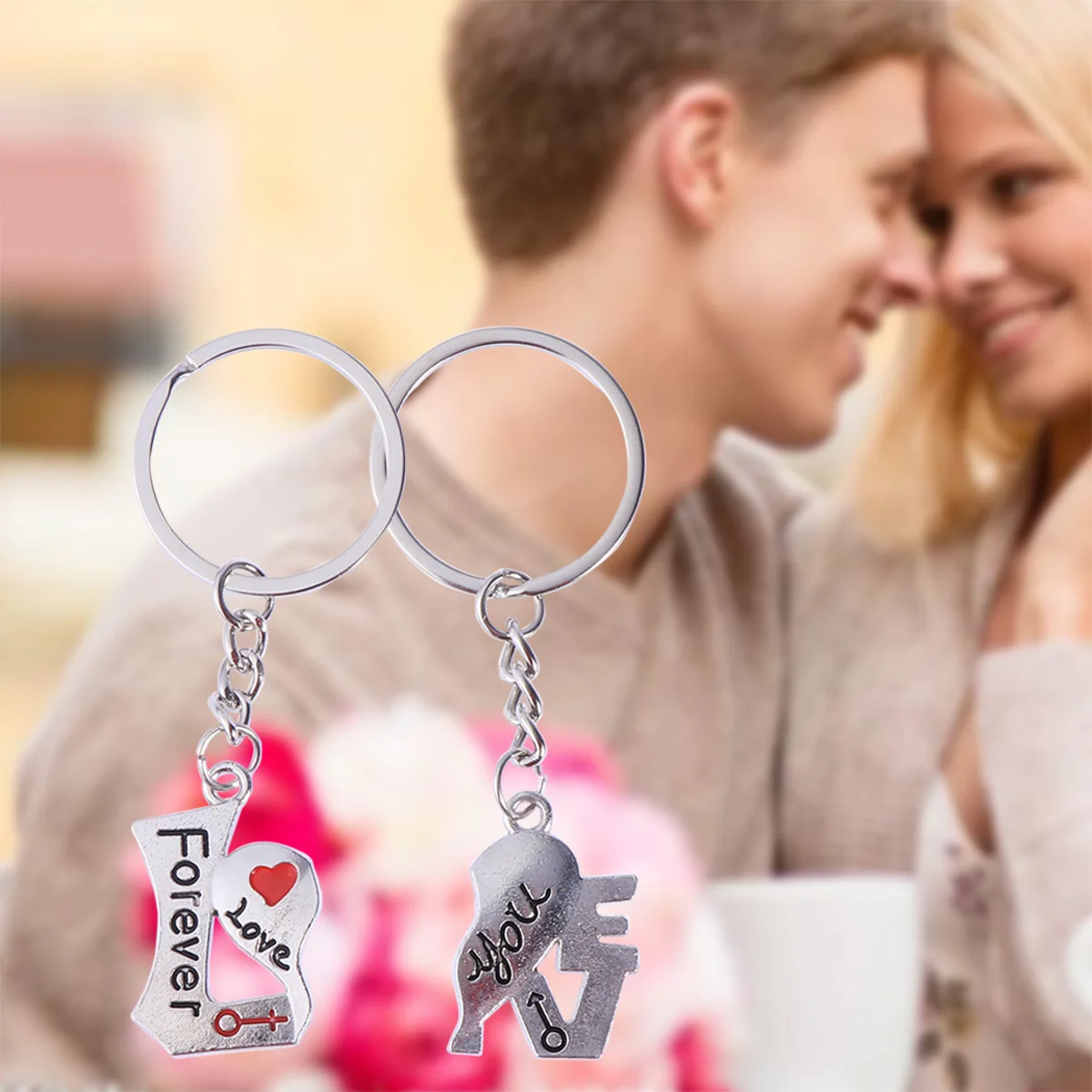 2 шт./компл. в форме сердца прекрасный &quotForever Love You&quot креативный подарок брелок