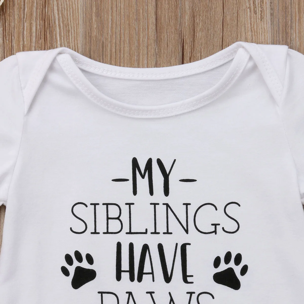 my siblings have paws print Short sleeve One Piece Bodysuit For Baby Boy | Детская одежда и обувь